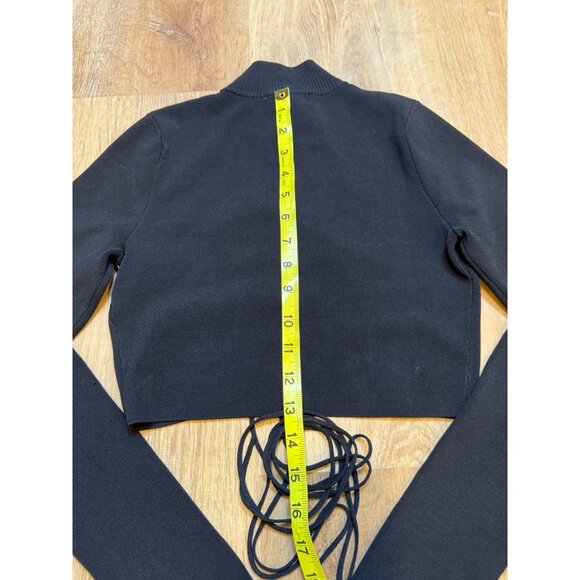 ASTR the Label Raven Strappy Cutout Sweater Womens S Black Mock Neck Lace Up - Picture 7 of 11